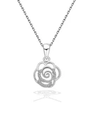Diamond Serisi Zirkon Taşlı Gül Model Gümüş Kadın Kolye thumbnail 1