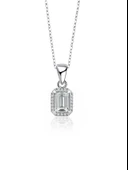 925 Ayar Gümüş Baget Tasarım Zirkon Taşlı Kadın Kolye thumbnail 1