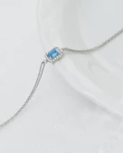 Aquamarin Taşlı Baget Diamond Classical Kadın Gümüş Bileklik - 2