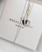 Diamond Serisi Safir Taşı Kalp Gümüş Kadın Kolye thumbnail 4