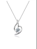 Gümüş Zirkon Taşlı Melek Kalbi Kadın Kolye thumbnail 1