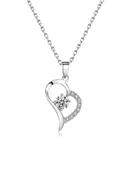 Gümüş Zirkon Taşlı Kadın Kalp Gümüş Kolye thumbnail 1