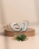 Zirconia Baget Diamond Model Halka Kadın Gümüş Küpe 16 MM thumbnail 2