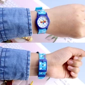 Q&Q VR99J018Y Mavi Uçak Gökyüzü Balon Desenli Su Geçirmez Erkek Çocuk Kol Saati - 5