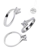 Swarovski Zirconia Taşlı Tektaş Zarafet Kadın Yüzük - 2