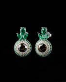 Sultanit Zümrüt Taşlı Işıltılı Endam Kadın Gümüş Küpe thumbnail 4