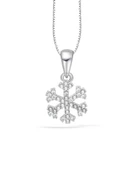 Swarovski Taşlı Özel Tasarım Kar Tanesi Snowflake Kadın Gümüş Kolye thumbnail 1