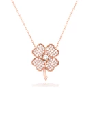 Luck Serisi Dört Yaprak Caoverleaf Gümüş Kadın Kolye thumbnail 1