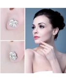 Beyaz Taşlı Elegant Stylish Night Kadın Gümüş Küpe thumbnail 3