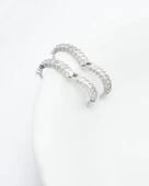 Zirconia Baget Diamond Model Halka Kadın Gümüş Küpe 16 MM thumbnail 3