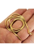 Altın Sarısı Çelik Yılan Snake Kolye Erkek Zincir 3 mm 60 cm thumbnail 2