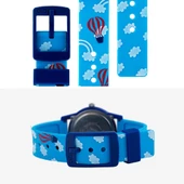 Q&Q VR99J018Y Mavi Uçak Gökyüzü Balon Desenli Su Geçirmez Erkek Çocuk Kol Saati - 3