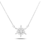 Swarovski Taşlı Kuzey Yıldızı Kar Tanesi Kadın Gümüş Kolye thumbnail 1