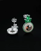 Sultanit Zümrüt Taşlı Işıltılı Endam Kadın Gümüş Küpe thumbnail 3