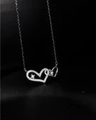 Diamond Serisi Minik Kalbim Tektaş Işıltılı Gümüş Kadın Kolye thumbnail 3