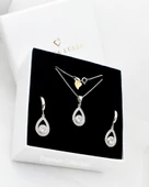 Dia Serisi Lusso Su Damlası Model Kadın Kolye Küpe Seti - 3