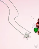 Swarovski Taşlı Kuzey Yıldızı Kar Tanesi Kadın Gümüş Kolye thumbnail 2