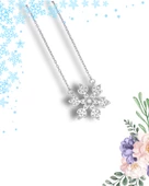 Diamond Seri Işıltılı Kar Tanesi Snowflake Kadın Gümüş Kolye thumbnail 3