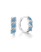 Aquamarin Marquise Diamond Night Halka Kadın Gümüş Küpe 17 MM - 1