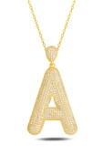18k Serie Oro A Harfi Kadın Gümüş Kolye thumbnail 1