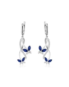 Sonsuzluk Pırlanta Model Safir Taşlı Kelebek Kadın Gümüş Küpe thumbnail 1