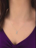 Gümüş Parlayan Yıldız Zirkon Taşlı Kadın Gümüş Kolye thumbnail 2