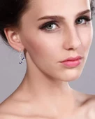 Sonsuzluk Pırlanta Model Safir Taşlı Kelebek Kadın Gümüş Küpe thumbnail 3