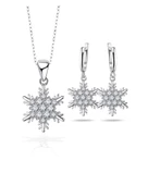 Gümüş Kar Tanesi Kolye Küpe Set Gümüş Kolye Set thumbnail 1