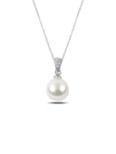 925 Ayar Gümüş Doğal İnci Kadın Gümüş Kolye Sevgiliye Hediye thumbnail 1