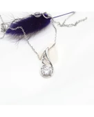 Gümüş Zarif Tasarım Melek Kanatlı Taşlı Kadın Gümüş Kolye thumbnail 3