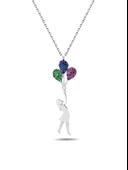 Gümüş Balonlu Kız Gümüş Kolye Uçan Balon Kız Kolye thumbnail 1