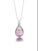 Gümüş Su Damlası Pembe Opal Taşı Kadın Gümüş Kolye thumbnail 1
