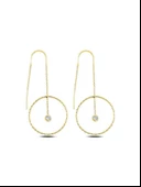 Gümüş Halka Model Taşlı Japon Kadın Küpe thumbnail 1