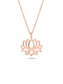 Sade Lotus Çiçeği Kadın Gümüş Kolye thumbnail 1