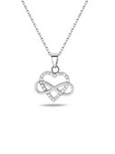 925 Ayar Gümüş Sonsuzluk Kalpli Kadın Kolye thumbnail 1