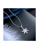 Gümüş Kar Tanesi Kolye Küpe Set Gümüş Kolye Set thumbnail 3