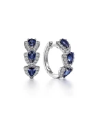 Safir Taşlı Diamond Stylish Night Halka Kadın Gümüş Küpe 17 MM - 1