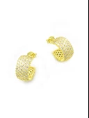 5 Sıra Gold Zirkon Taşlı Tamtur Kadın Gümüş Küpe thumbnail 1