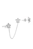 925 Ayar Gümüş Yıldız Kıkırdak Sallantılı Kadın Küpe thumbnail 1