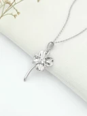Gümüş Dört Yapraklı Yonca Kadın Gümüş Kolye thumbnail 3