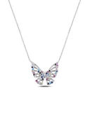 Gümüş Renkli Zirkon Taşlı Kelebek Kolye thumbnail 1