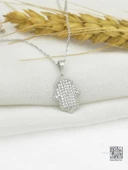 Timeless Series Zirkon Taşlı Gümüş Koruyucu El Kolyesi thumbnail 2