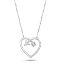 925 Ayar Kalbimin Saplantısı Kalp Kadın Gümüş Kolye thumbnail 1