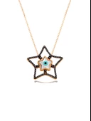 Gözlü Sedef Taşlı Yıldız Kadın Gümüş Kolye thumbnail 1