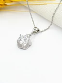 Gümüş Çiçek Figürlü Kadın Kolye thumbnail 3