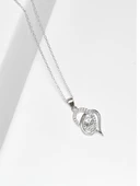 Gümüş Zirkon Taşlı Çift Kalp Kadın Gümüş Kolye thumbnail 2