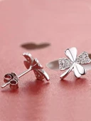 Gümüş 4 Yaprak Yonca Kadın Gümüş Küpe thumbnail 3