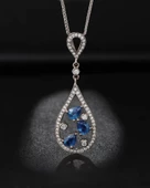 Safir Işıltısı Histryum Kadın Gümüş Kolye thumbnail 2