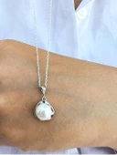 Gümüş Doğal Kadın İnci Kolye - 3