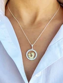 Gümüş Zirkon Taşlı Anne Bebek Gümüş Kolye Anneler günü - 5